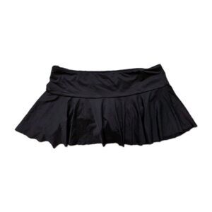 Liz Claiborne Black Swim Skirt Size 14 Flare Ruffle Bikini Bottom EUC